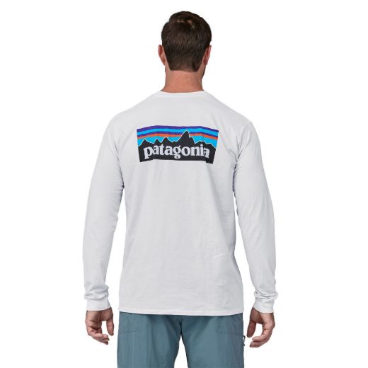 Bilde av Patagonia M L-S P-6 Logo Responsibili-Tee Hvit